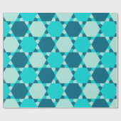 Blauwe ster van David Optical Illusion Pattern Cadeaupapier (Vlak)