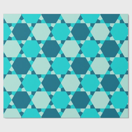 Blauwe ster van David Optical Illusion Pattern Cadeaupapier (Vlak)
