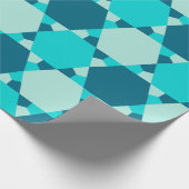 Blauwe ster van David Optical Illusion Pattern Cadeaupapier (Hoek)