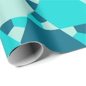 Blauwe ster van David Optical Illusion Pattern Cadeaupapier (Rol Hoek)