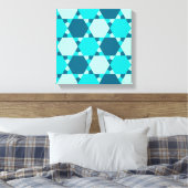 Blauwe ster van David Optical Illusion Pattern Canvas Afdruk (Insitu (Slaapkamer))