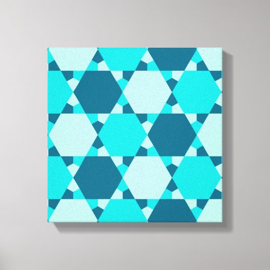 Blauwe ster van David Optical Illusion Pattern Canvas Afdruk (Voorkant)