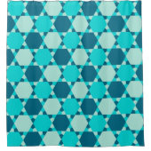 Blauwe ster van David Optical Illusion Pattern Douchegordijn (Voorkant)