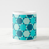 Blauwe ster van David Optical Illusion Pattern Grote Koffiekop (Voorkant)
