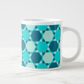 Blauwe ster van David Optical Illusion Pattern Grote Koffiekop (Rechts)