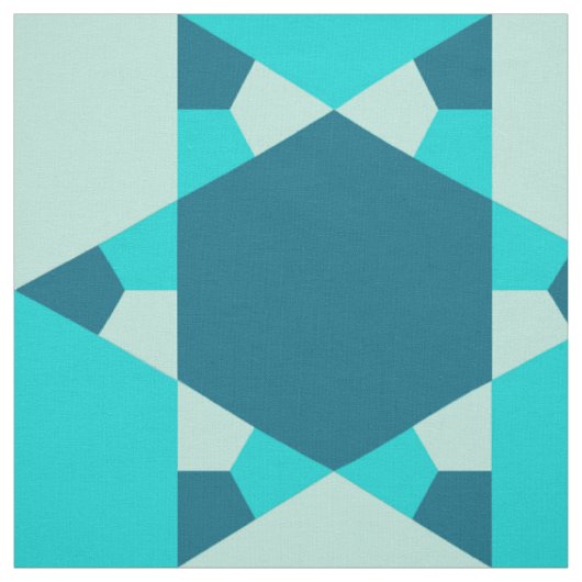 Blauwe ster van David Optical Illusion Pattern Stof (Swatch)