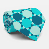 Blauwe ster van David Optical Illusion Pattern Stropdas (Opgerold)