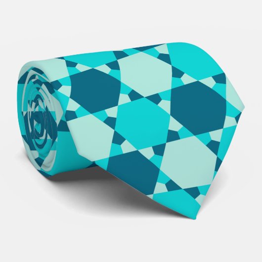 Blauwe ster van David Optical Illusion Pattern Stropdas (Opgerold)