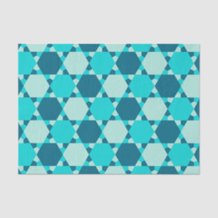 Blauwe ster van David Optical Illusion Pattern Tissuepapier