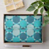 Blauwe ster van David Optical Illusion Pattern Tissuepapier (Geschenk)