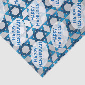 Blauwe ster van David Pattern / Happy Hanukkah Tissuepapier (Detail)