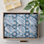 Blauwe ster van David Pattern / Happy Hanukkah Tissuepapier (Geschenk)