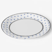 Blauwe ster van David Silver Ring Trim Papieren Bordje (Gekanteld)