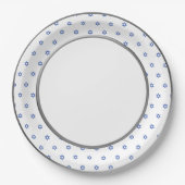 Blauwe ster van David Silver Ring Trim Papieren Bordje (Voorkant)