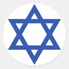 Blauwe ster van David White Ronde Sticker