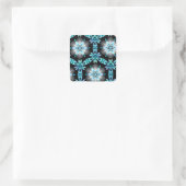 blauwe ster vierkante sticker (Tas)