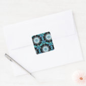 blauwe ster vierkante sticker (Envelop)