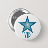 Blauwe ster 'VIP' knop wit Ronde Button 5,7 Cm (Voorkant /achterkant)
