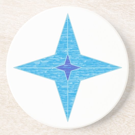 Blauwe ster zandsteen onderzetter (Voorkant)