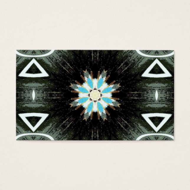 blauwe sterburst geometrisch visitekaartjes (Voorkant)