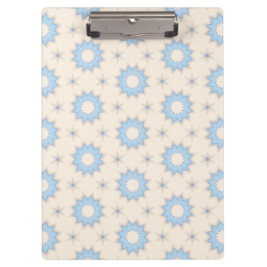 Blauwe Sterexplosie Geometrie Klembord (Voorkant)