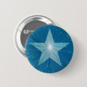 Blauwe sterknop ronde button 5,7 cm (Voorkant /achterkant)