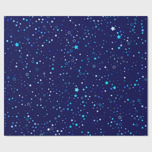 Blauwe sterren 2 cadeaupapier (Vlak)