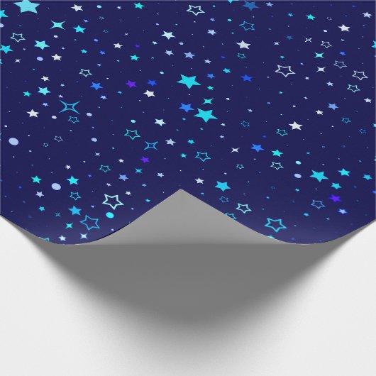 Blauwe sterren 2 cadeaupapier (Hoek)