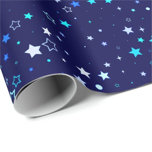 Blauwe sterren 2 cadeaupapier (Rol Hoek)