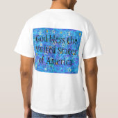blauwe sterren abstracte kunstgod Bless Verenigde  T-shirt (Achterkant)