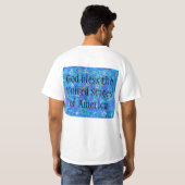blauwe sterren abstracte kunstgod Bless Verenigde  T-shirt (Achterkant volledig)