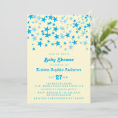Blauwe sterren Baby shower Kaart (Staand voorkant)