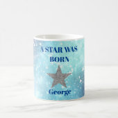 Blauwe sterren Birthday Fun Personal Modern Koffiemok (Center)