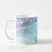 Blauwe sterren Birthday Fun Personal Modern Koffiemok (Links)