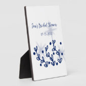 Blauwe sterren bladeren royale luxe bruidsdouche  fotoplaat (Zijkant)