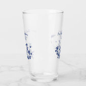 Blauwe sterren bladeren royale luxe bruidsdouche  glas (Links)