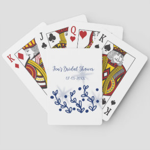 Blauwe sterren bladeren royale luxe bruidsdouche  pokerkaarten