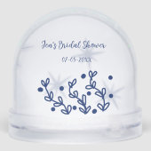 Blauwe sterren bladeren royale luxe bruidsdouche  sneeuwbol (Achterkant)