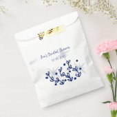 Blauwe sterren bladeren royale luxe bruidsfeest  bedankzakje (Gezegeld)