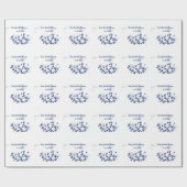 Blauwe sterren bladeren royale luxe bruidsfeest  cadeaupapier (Vlak)