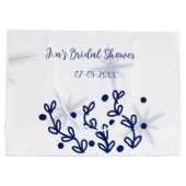 Blauwe sterren bladeren royale luxe bruidsfeest  groot cadeauzakje (Achterkant)