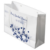 Blauwe sterren bladeren royale luxe bruidsfeest  groot cadeauzakje (Voorkant Gekanteld)