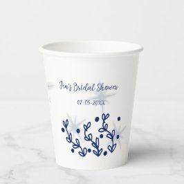 Blauwe sterren bladeren royale luxe bruidsfeest  papieren bekers