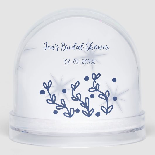 Blauwe sterren bladeren royale luxe bruidsfeest sneeuwbol (Voorkant)