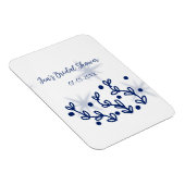 Blauwe sterren bladeren royale luxe bruidsmeisjesf magneet (Rechterzijde)