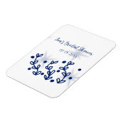 Blauwe sterren bladeren royale luxe bruidsmeisjesf magneet (Linkerzijde)