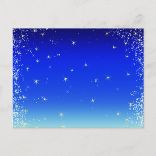 blauwe sterren briefkaart (Voorkant)