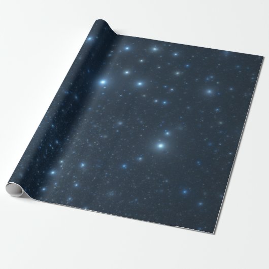 Blauwe sterren cadeaupapier (Uitgerold)