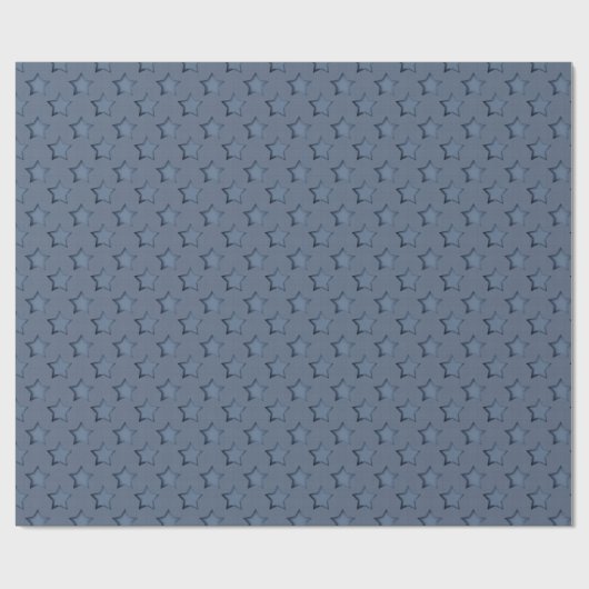 Blauwe sterren cadeaupapier (Vlak)