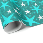 blauwe sterren cadeaupapier (Rol Hoek)